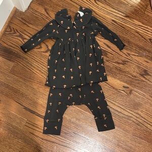 Kate Quinn Black and Orange Kids Matching Set 12-18 months